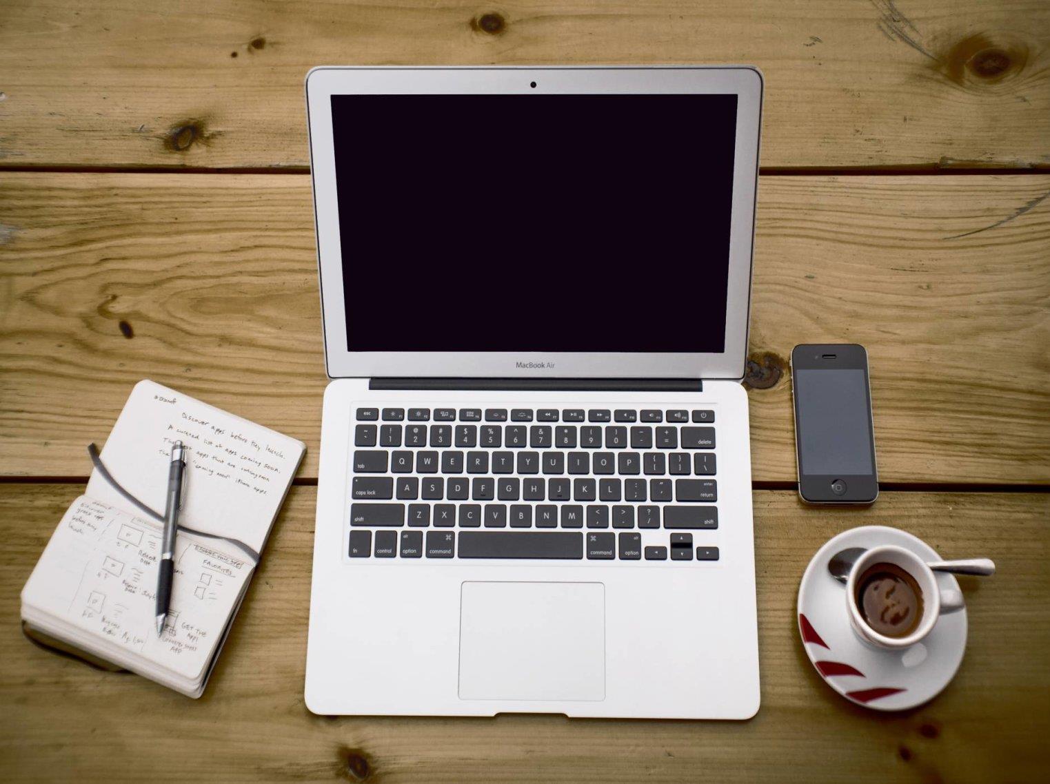 laptop ad cup of coffee 2