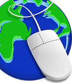 mouse and globe illustration 